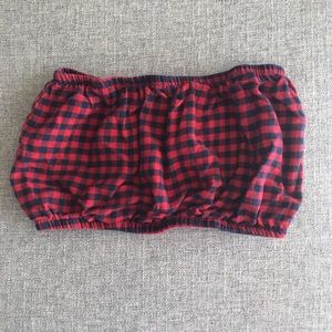 Urban Outfitters flannel tube top.